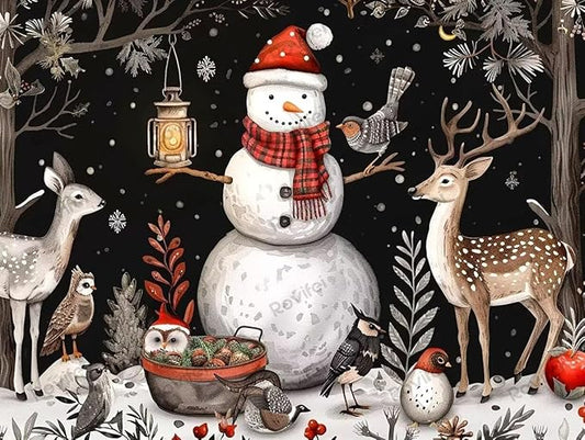 1000 Piece Puzzles for Adults, Snowman Christmas Party Fun and Educational Jigsaw Puzzles for Kids, Each Piece is Unique - for Home Decor Room Decor Halloween Decor, Gifts for Friend 30x20 inch