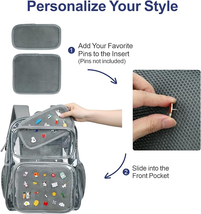 PACKISM Clear Backpack for School - 17 inch Large Heavy Duty Clear Bookbag, See Through PVC Backpacks (for age 12 above)