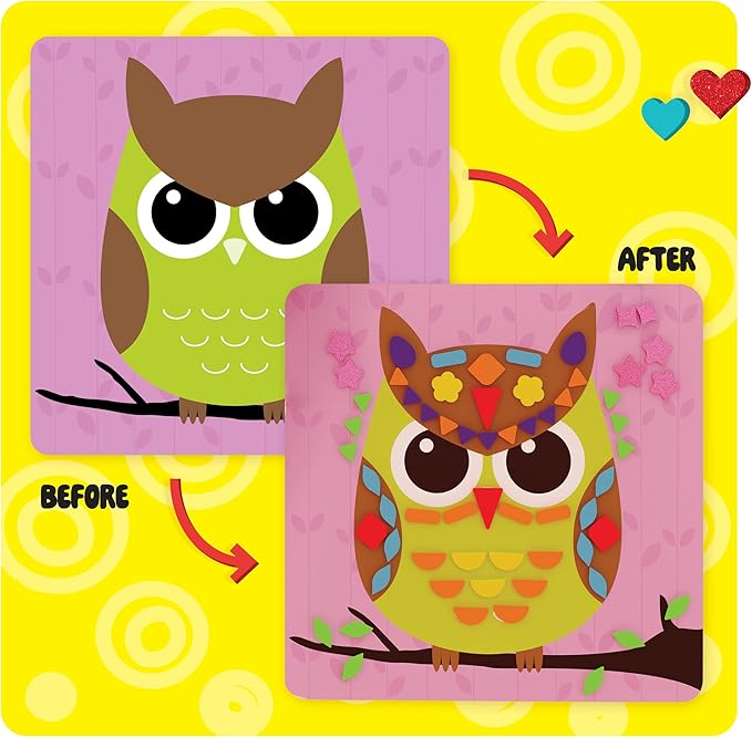 Dan&Darci Foam Sticker Art Craft for Kids - Toddler Arts & Crafts for Ages 3-5 - Boys 4-6 Birthday Gift & Stocking Stuffer