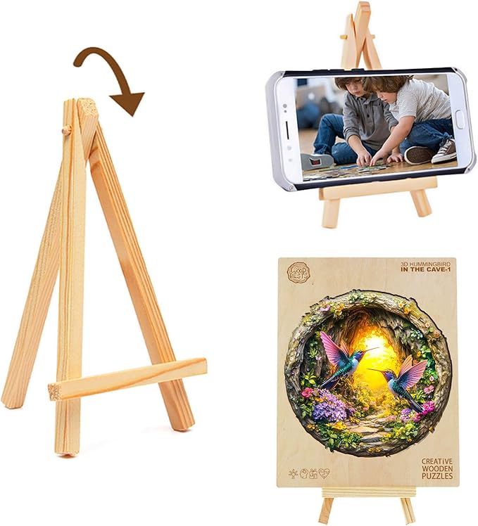 Wooden Puzzles for Adults,Wooden Jigsaw Puzzles for Adults,3D Vision Effect-3D hummingbird in the cave-1 Unique Shaped Wood Puzzles Adult,Gifts for Friends Family Game,Home Decor(13.4 * 13.3in 290pcs)