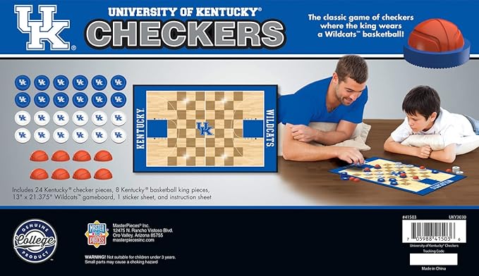 MasterPieces NCAA Kentucky Wildcats Checkers Board Game , 13" x 21"