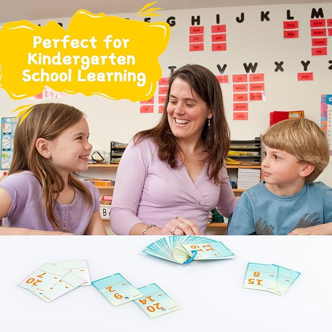 Subtraction Flash Cards, Math Facts Flashcards 1-20, Math Manipulatives Games for Kindergarten, 1st, 2nd, 3rd, 4th, 5th, 6th Grade Kids Ages 4-12