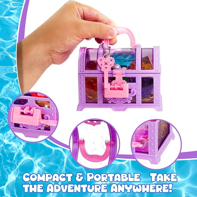 Diving Gem Pool Toys Colourful Big Diamonds and Gold Coins with Pirate Treasure Chest Throwing Toys Water Toys Underwater Gems Swimming Training Gift for Kids Birthday Party Favor