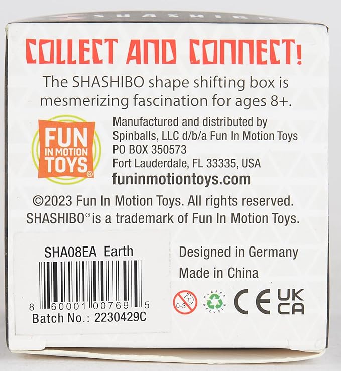 SHASHIBO Shape Shifting Box - Award-Winning Fidget Toy w/ 36 Rare Earth Magnets - Fidget Cube Transforms Into Over 70 Shapes, Sensory Toy Gift for Kids, Teens, and Adults (Earth)