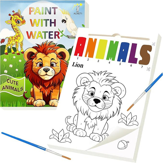 Paint with Water Books for Toddlers - Watercolor Painting Book - Children Arts and Crafts for Kids Ages 2-4 4-8 - Toddler Activities 2 3 5 4 Year Old - Art Craft Kits - Water Coloring Book Animals