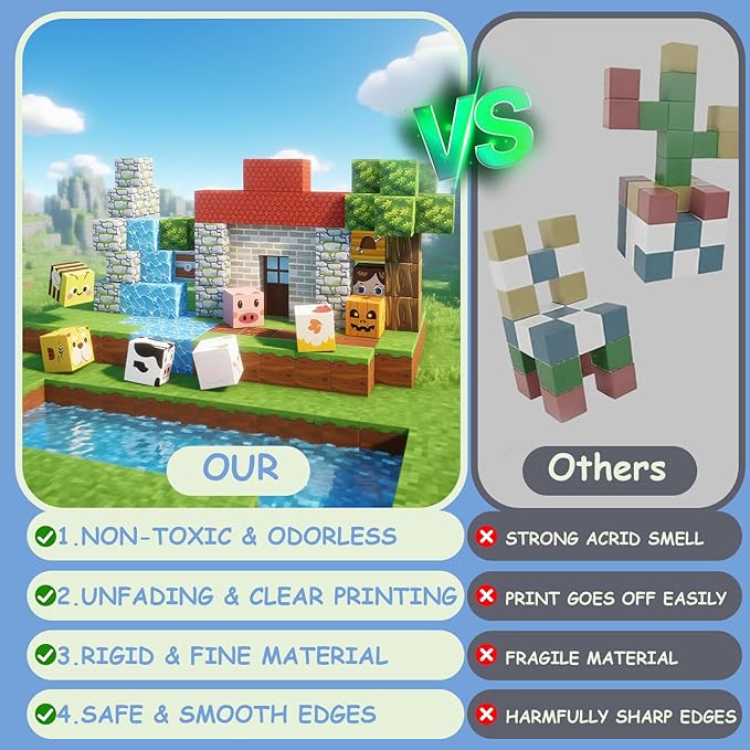 Magnetic Building Blocks - 100 Pieces Magnetic Building Blocks, Kids STEM Game Toys, Gifts for Boys and Girls Ages 3+, Set for Sensory Toys in The Classroom Educational & Learning for Ages