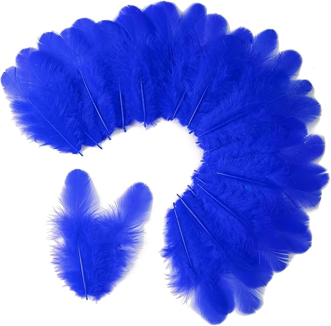 Soarer 300pcs Blue Feathers for Crafts - 3-5inch Feathers Bulk for Wedding Home Party, Dream Catcher Supplies and DIY Crafts(RoyalBlue)