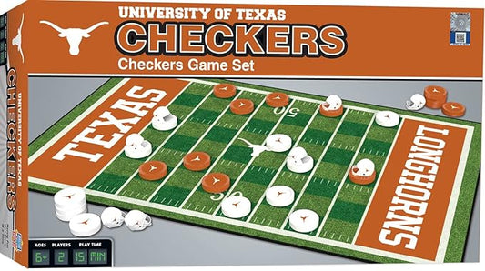 MasterPieces Family Game - NCAA Texas Longhorns Checkers - Officially Licensed Board Game for Kids & Adults