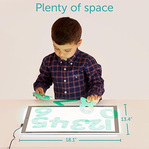 TickiT Ultra Bright LED Light Panel - In Home Learning Supplies for Sensory Play - Adjustable Brightness - Color and Shape Exploration on a Light Box