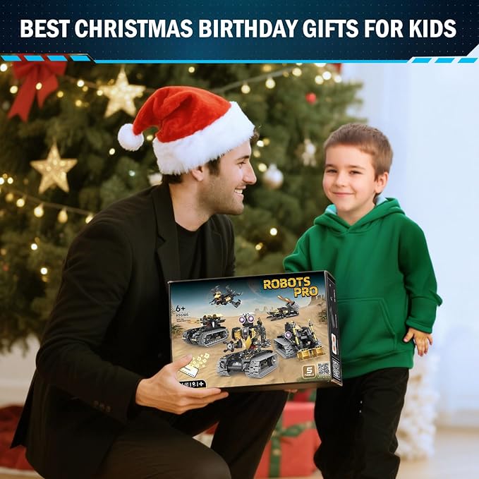 Robot Building Kit with Remote Control, STEM Gifts for Kids Age 8-12, Science Robot Kit Coding Robotics Technic Toy for Boys Girls Birthday Gifts, 5-in-1 Models with 323 Pieces