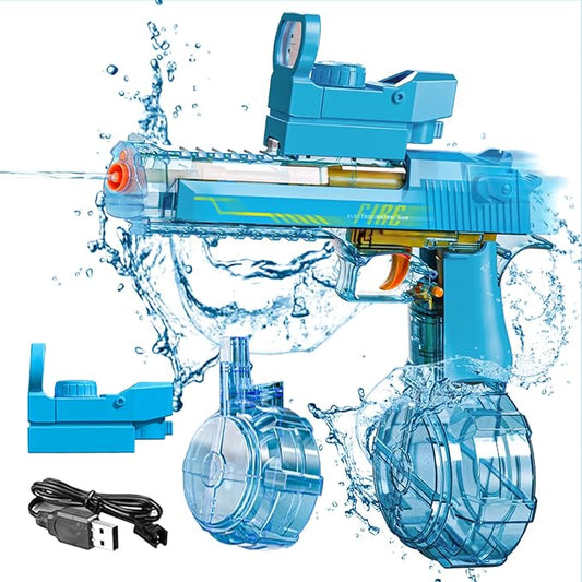 Electric Water Gun for Adults, Auto-Manual Water Guns with Large Capacity, Automatic Squirt Guns with Action Design, 32FT Range & Battery Powered, Summer Beach Pool Outdoor Toys for Kids 8-12 Gifts