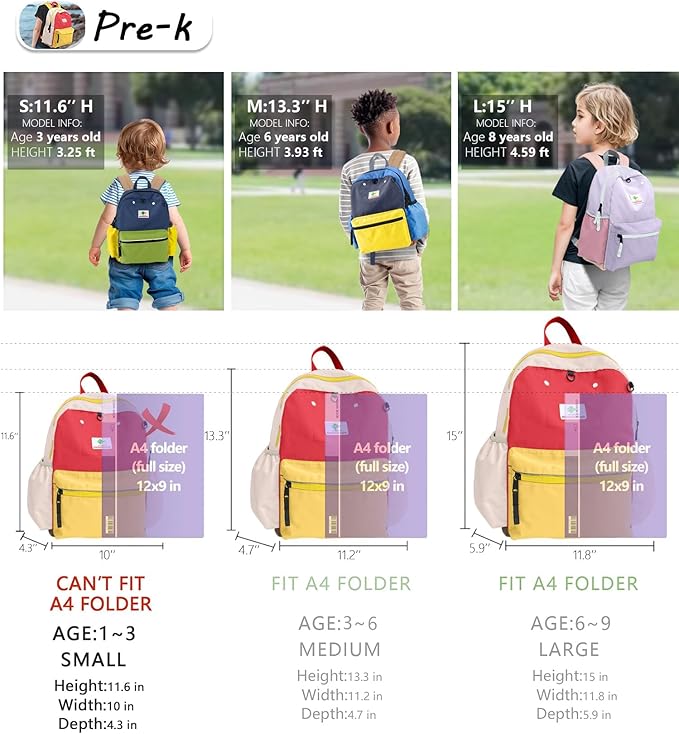 Preschool Toddler Backpack For Boys Girls, School Mini & Travel, Small Kids Child Backpacks, Kindergarten Elementary bag, 11'' H, 1-3,