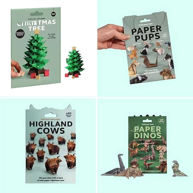 DIY Paper Cats Kit, 50 Sheets Cute Kitten Origami Papercraft, Fun 3D Animal Sculpture Craft, Creative Paper Sculpture Desktop Bookshelf Decoration, Funny Gift for Pet Lovers (Dog)