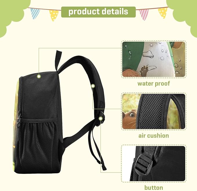 Soccer Capybara Toddler Backpack for Boys Girls 3-6 Kindergarten Bookbag for Elementary Mini Kids Bookbag for Preschool for Travel