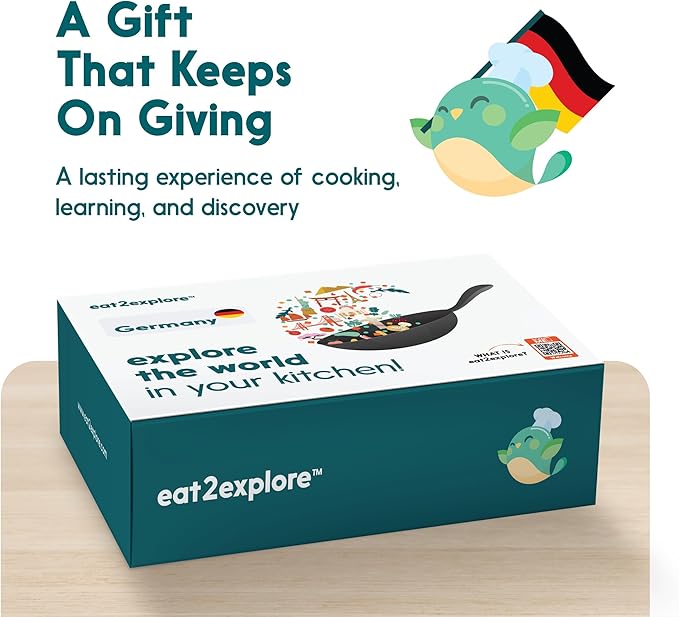 Kids Real Dessert Baking Kit for Families - Interactive & Educational Kit Includes 3 Recipe Cards with Key Ingredients, Baking Tools - Ideal Gift for Kids with Explorer Guide (Explore Germany)