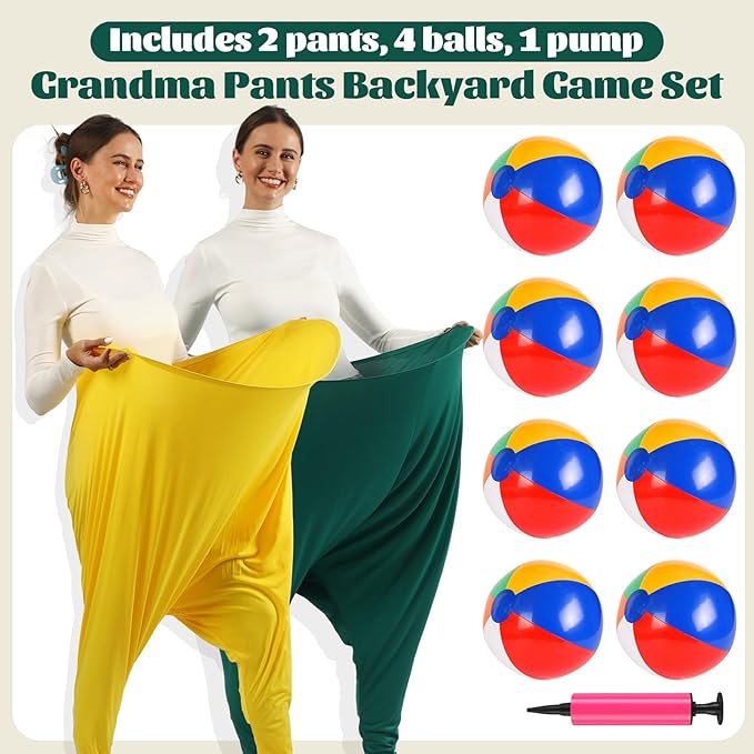 Giant Granny Pants Toss Game,Outdoor Yard Game with 8 Beach Balls Included, Fun Backyard Party Game for Families & Friends、