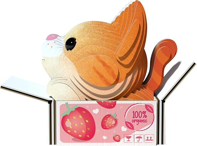 Eugy Cat - Pumpkin 3D Puzzle, 27 Piece Eco-Friendly Educational Learning Puzzles for Kids 6+