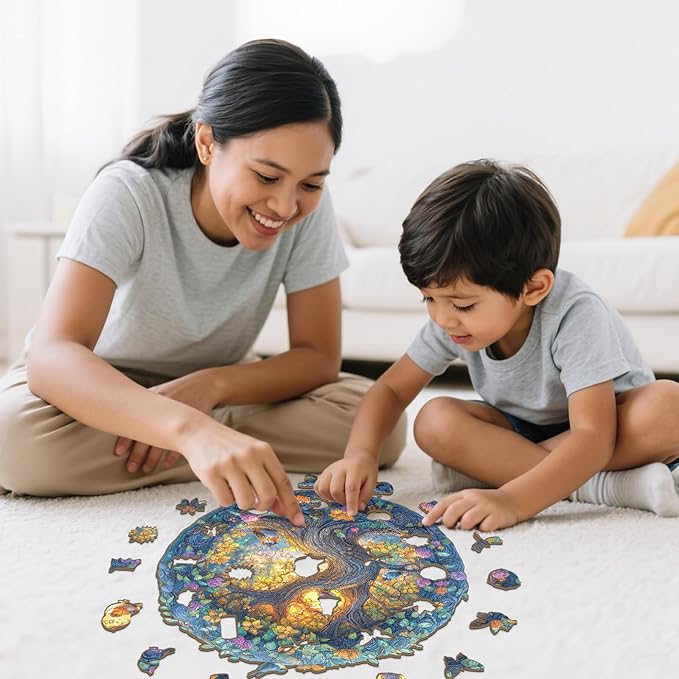 Wooden Puzzles for Adults - 200 Pieces Jungle Bird Wood Puzzle - Unique Shapes Wooden Jigsaw Puzzles for Adults - Eco-Friendly Home Office Decor (M-11.4 * 10.6in)