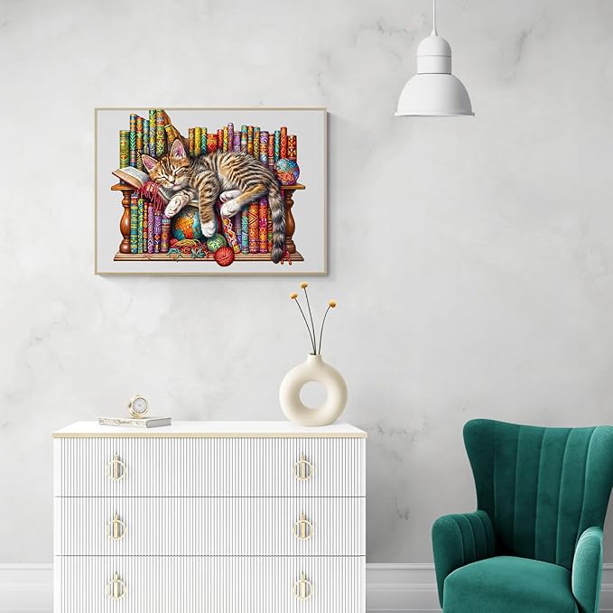 Wooden Puzzle 100PCS Ragdoll and Butterfly Unique Shape Advanced Wood Puzzle for Adults,Holiday Birthday Gift,Craft kit (Dreamy Dragon-Li, Medium)