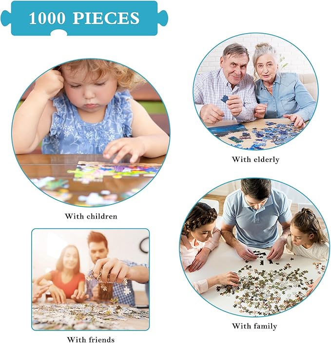 Cozy Study Puzzles for Adults 1000 Pieces, Jigsaw Puzzles for Adults 1000 Piece, Challenging Game Toys, Impossible Puzzle, Family Decoration Puzzle