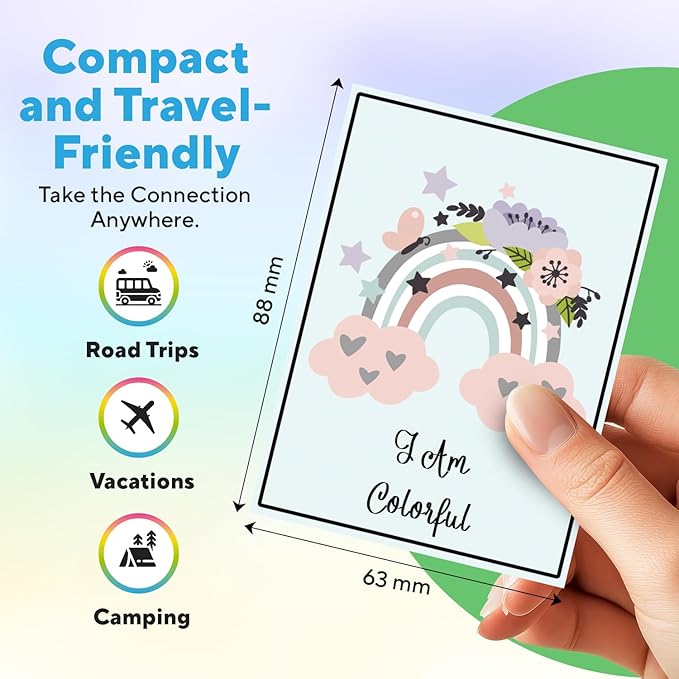 Family Discussion Cards Set, 200 Engaging Conversation Starters for Quality Time - Screen-Free Bonding Activity for Dinners, Gifts, Holidays and Gatherings(Kid001)