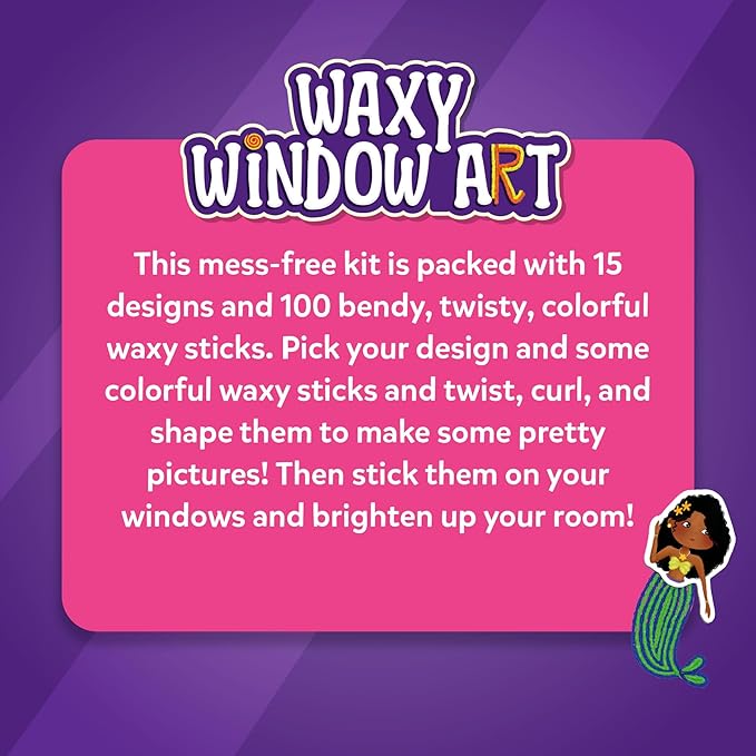 Skillmatics Waxy Stick Art Kit - 100 Bendable & Reusable Waxy Sticks for Mess-Free DIY Fun, Pretty Pictures with Unicorns & Princesses, Creative Gifts for Girls & Boys Ages 5, 6, 7, 8, 9, 10, 11, 12