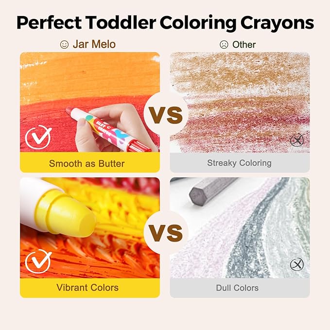 Jar Melo Jumbo Crayons for Toddlers, 12 Colors TwistJoy Crayon Non Toxic Washable Easy to Hold Large Crayons,Gift for Boys and Girls Back to School