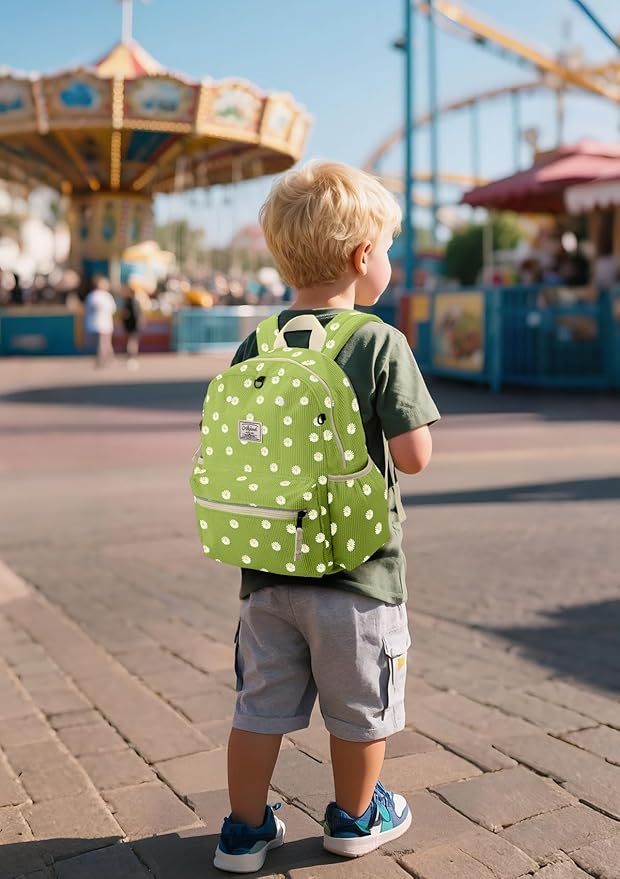 Corduroy Toddler Backpack for Boys Girls 2-5: Preschool Backpacks 13.5" H Fit Folder