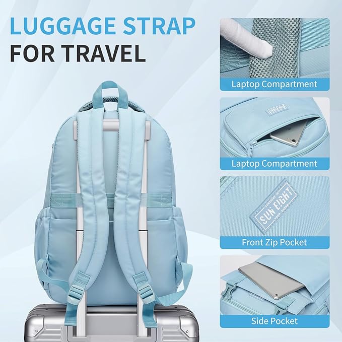 35L Waterproof School Backpack for College, Kids Backpack Lightweight Large Capacity Travel Bag with Multi Pockets(Blue)