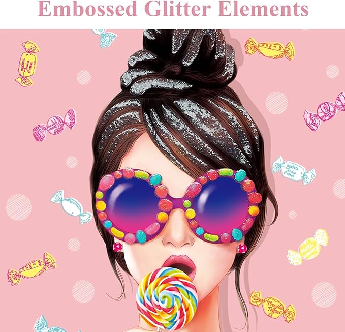 Candy Pop Journal for Girls - Gift for Teens, Kids - Diary with Pen & Magnetic Closure, 192 Pages for Writing, 5.3"x7.5" Hardcover Lined Notebook