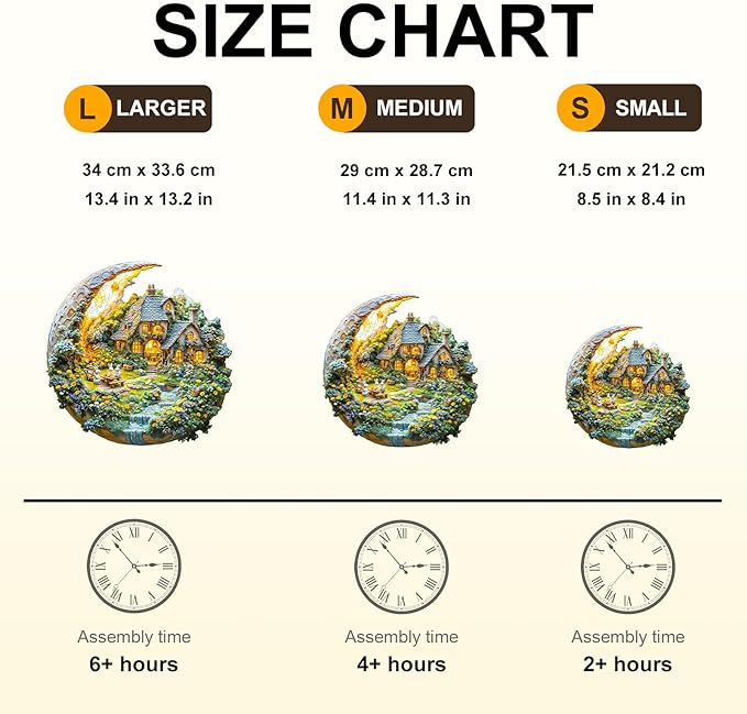 Wooden Puzzles for Adults 180 Pices, Moonlight Garden 3D Puzzles for Adults, Moonlight Garden Irregular Jigsaw Puzzles, Flat Puzzels with 3D Visual Effect, Finished Puzzle Size is 11.4 x 11.3in