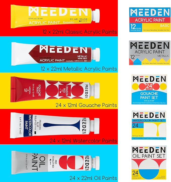 MEEDEN 149PCS Art Supplies with French Easel, All-in-one Painting Set for Artists Beginners