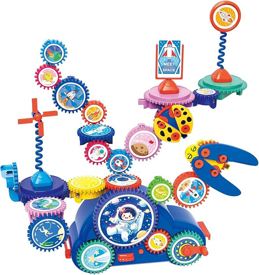 STEM Learning Gears Toys for Boys Girls Age 3+ Years old, Toddler Engineers Building Toy Set for 3-5, 30Pcs Educational Construction Toy Set for Kids, Birthday Gift for Kid Toys, Kindergarten Science