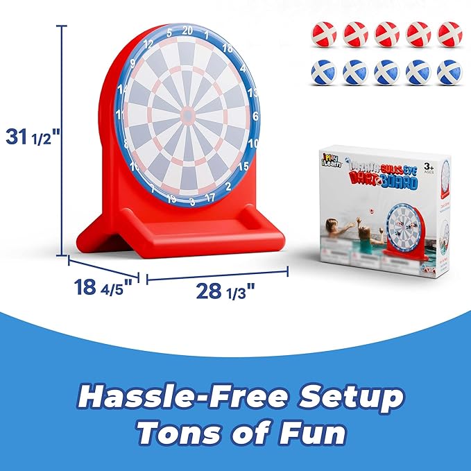 iPlay, iLearn Kids Fun Dartboard Outdoor Toys, Inflatable Dart Board Toss Game, Toddler Backyard Lawn Yard Play, Cool Indoor Family Party Birthday Gift for Ages 3 4 5 6 7 8 Boys Girls Children Teens
