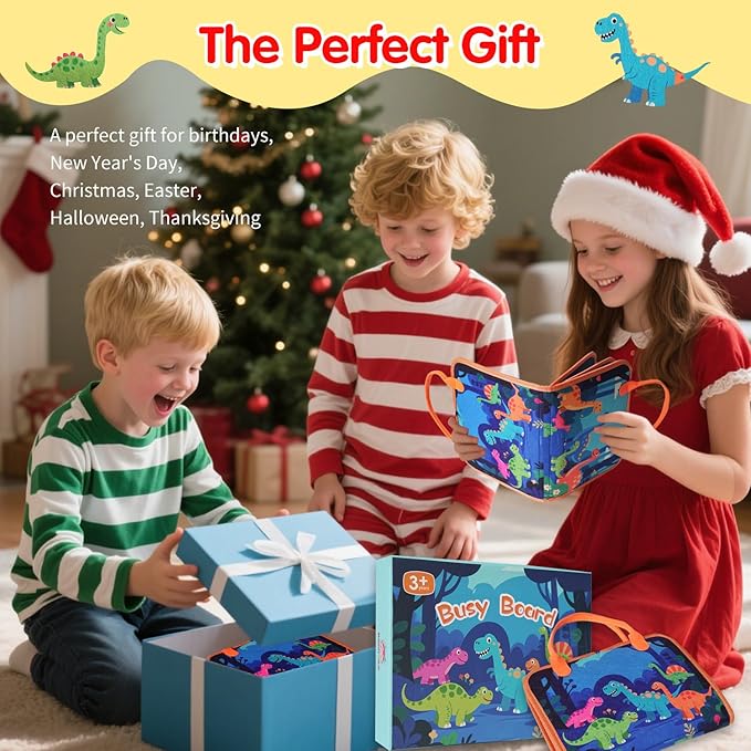 Busy Board-Montessori Toys for Toddlers,Sensory Toys for Girls,Learning Education Travel Toys for Toddlers,Activity Board Busy Book for Kids Birthday Gift (Blue)
