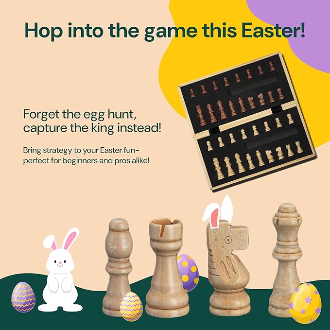 15" Wooden Chess Sets - Board Game with 2 Extra Queens | Wooden Chess Board Set | Chess Sets for Adults & Kids