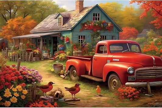 1000 Piece Puzzle for Adults - Wooden Jigsaw Puzzle of House in The Countryside - Artistic Decorations, Educational Toys - Finished Size 29.5"X20"