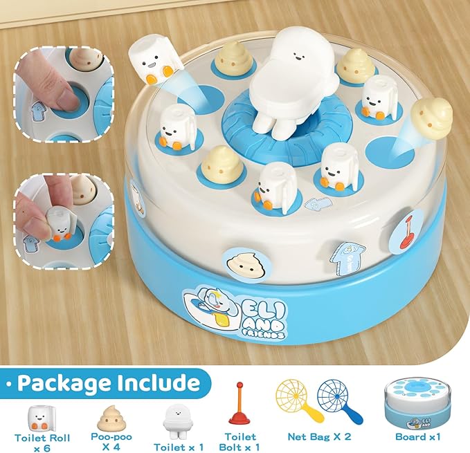 Board Games for Kids Ages 4-8, Toilet Catch and Bounce Toddler Games Ages 3-5, Family Game Toys for 4-6 Boys Girls, Christmas Birthday Gifts for Kids 5-7