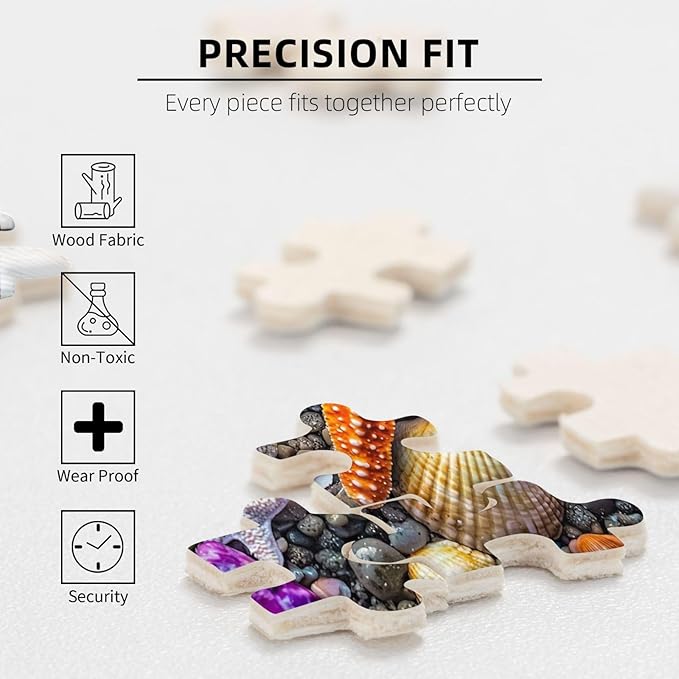 Jigsaw Puzzles for Adults 500 Pieces,Colorful Seashell Puzzle for Adult 500 Piece, Seashell and Seashore Beach 500 Pieces for Adults, Marine Jigsaw Puzzles 500 Piece for Adult