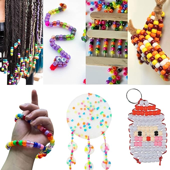 LIS HEGENSA Pony Beads Bulk,Kandi Beads for Necklace Jewelry Making Hair Braiding,Bracelets Making Kits,Hair Bead,Bracelet Beads,Plastic Beads for Crafts Braids Girls (27 Color,6400PCS)