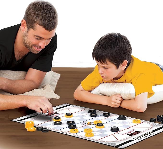 MasterPieces Family Game - NHL Pittsburgh Penguins Checkers - Officially Licensed Board Game for Kids & Adults