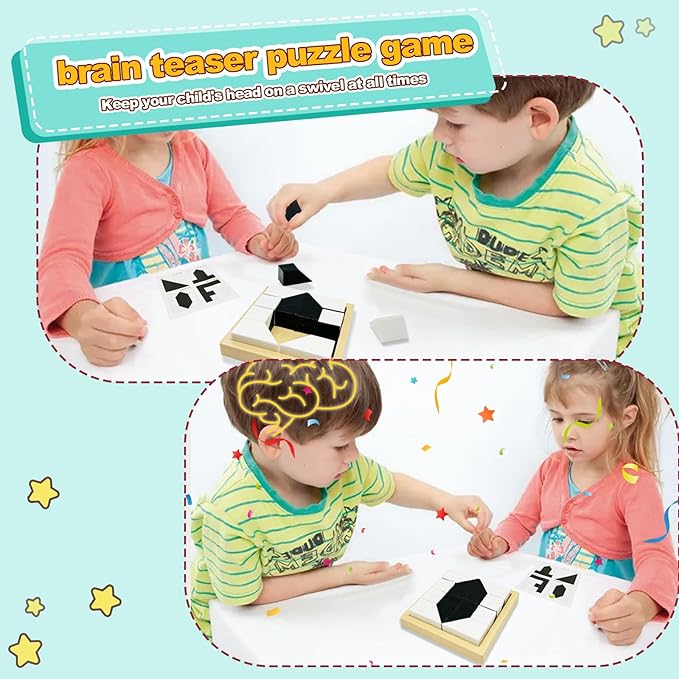 3D Hidden Block Puzzle with Tray - 120 Levels Brain Teaser Game for Kids, Logic Skill Training Toy Ages 3+