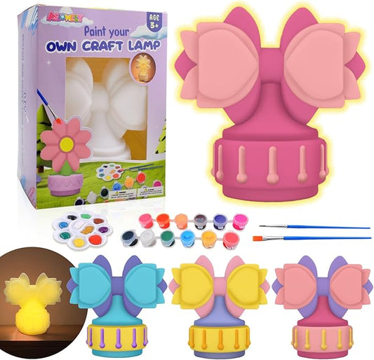 ASIOWELY Paint Your Own Butterfly Knot Lamp Kits,Arts and Crafts Supplies for Kids Toys Ages 4-6-8,DIY Art Night Light Painting for Girls Ages 5-10,Birthday Gifts for 3-12+ Year Old Toddler Teen Adult