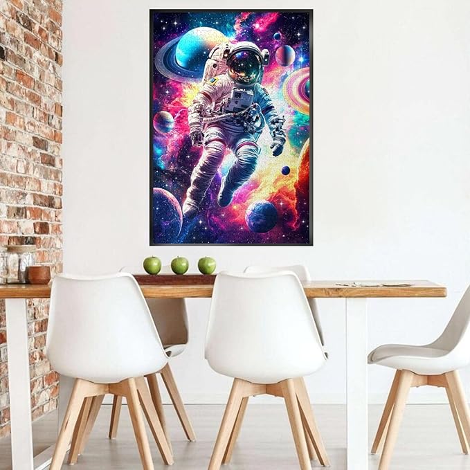Solar System Puzzles for Adults 1000 Piece Galaxy Outer Astronaut Exploration Puzzles Colorful and Unique Challenging Puzzle for Game Nights
