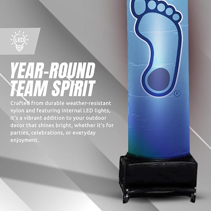 NCAA Carolina Football Wacky Waving Inflatable Tube Guy with LED Lights & Built-in Blower - 6" x 36" x 96" Inflatable Tube Man Crazy Sports Fan Outdoor Party Decoration