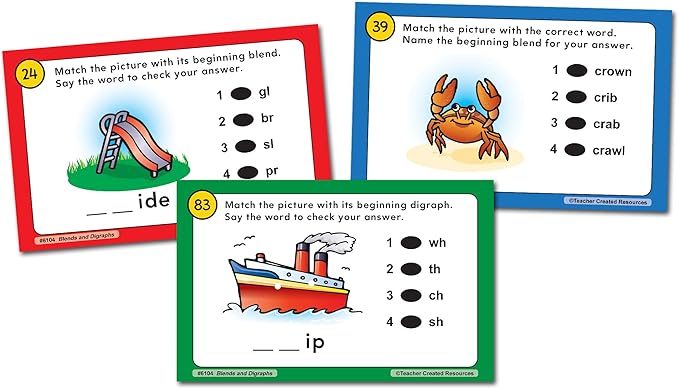 Teacher Created Resources Power Pen Learning Cards: Blends & Digraphs