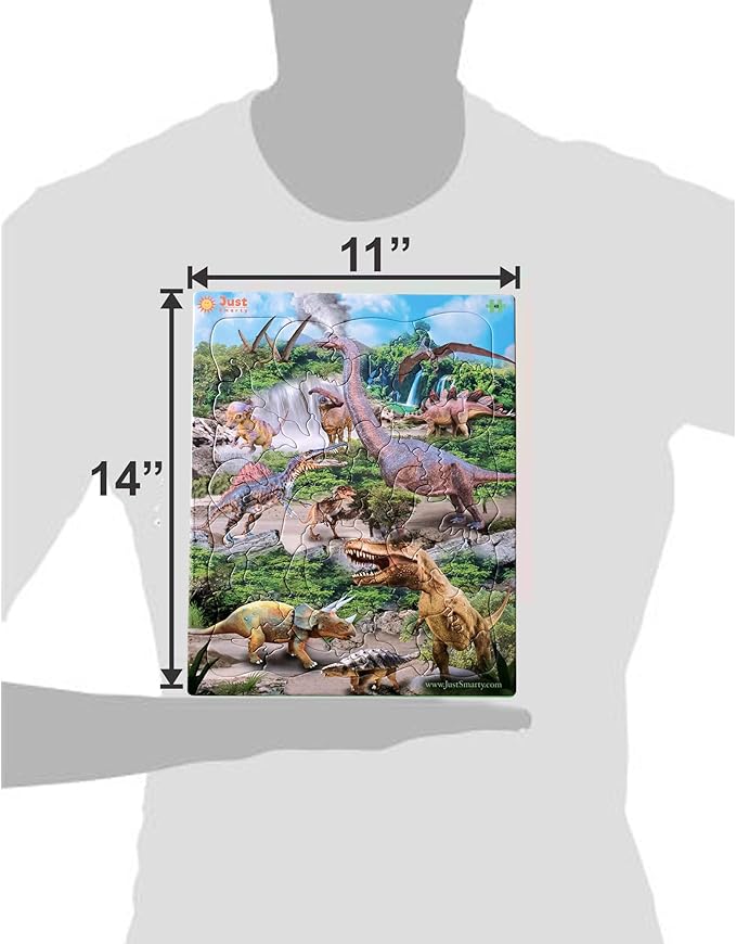 Just Smarty Jigsaw Dinosaur Puzzle for Boys and Girls | Educational Gift for Kids Ages 4-8 | 48 Pieces | Unique Jigsaw Shapes | Best Dinosaur Puzzles for Kids Ages 5-8