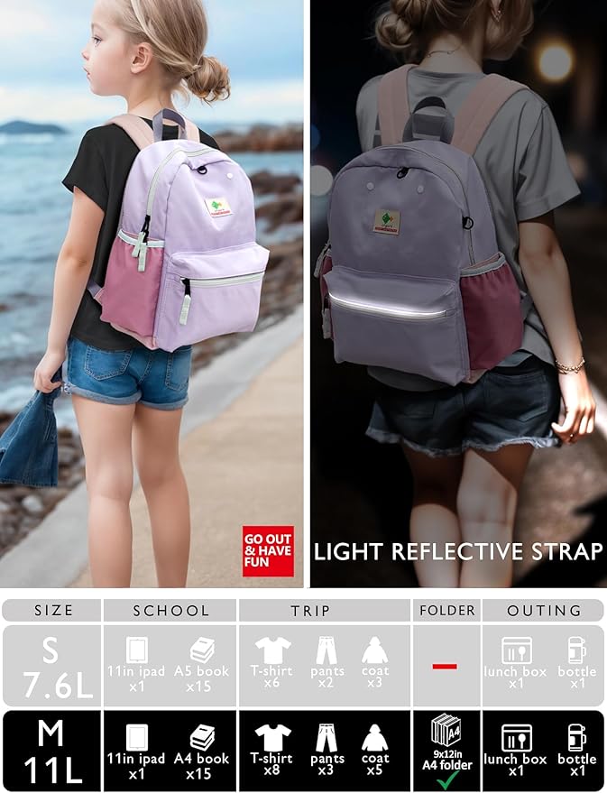 Kids' Backpacks for Girls & Boys - Kindergarten & Elementary School, Small Child Toddler Backpack, 13" H, Ages 3-5