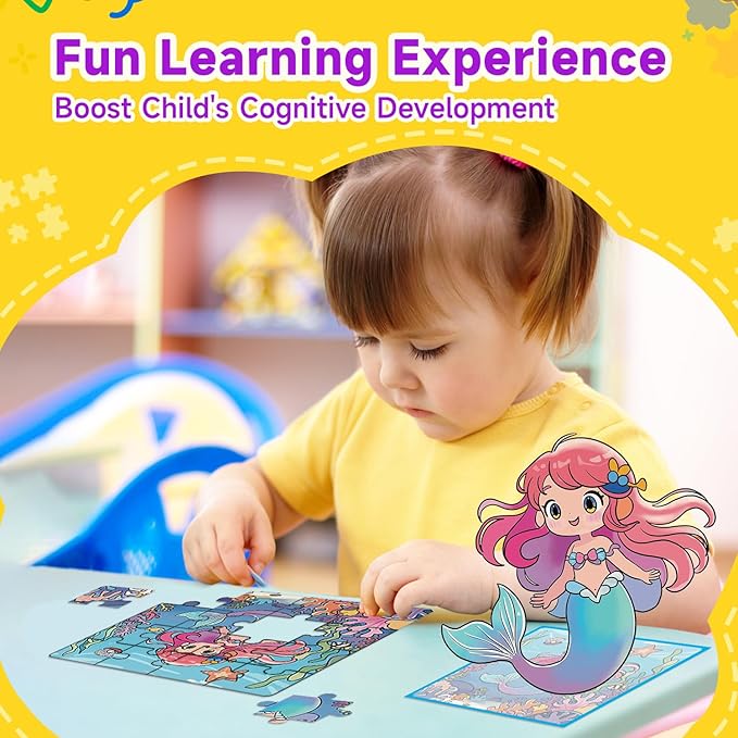 Magnetic Puzzle Party Favors for Kids: 24-Pack Bulk Magnetic Puzzle Books, Toddler Travel Toys for Car Airplane, Birthday Party Supplies, School Classroom Prizes, Stocking Stuffers for Girls Boys