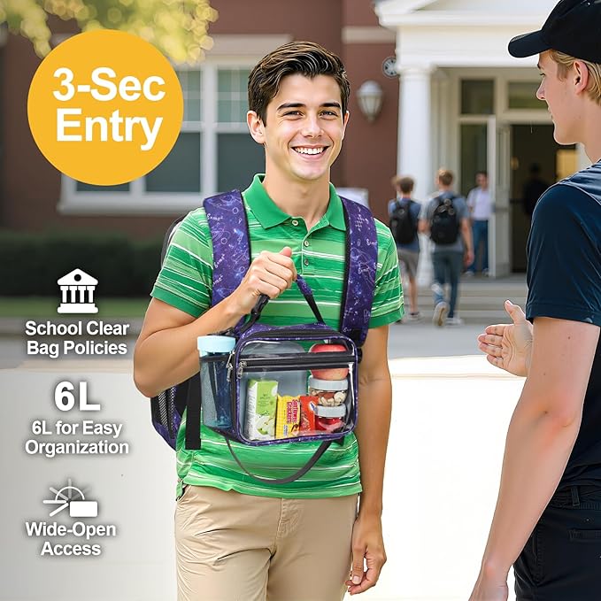 PACKISM Clear Backpack for School - 17 inch Large Heavy Duty Clear Bookbag, See Through PVC Backpacks (for age 12 above)